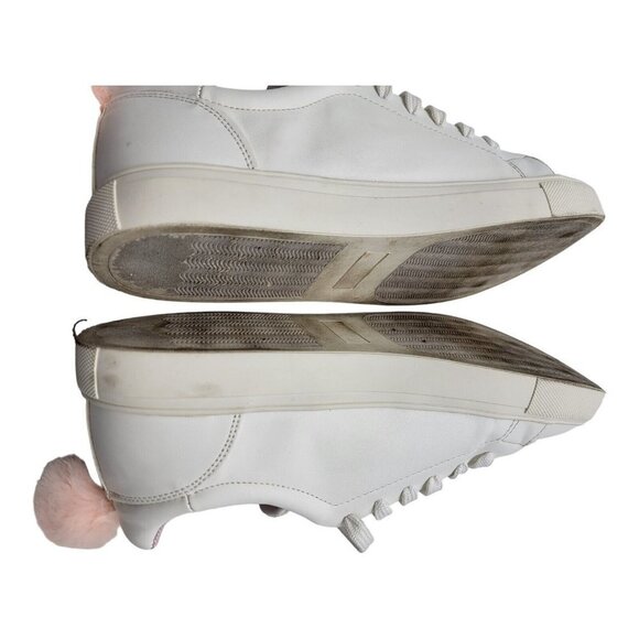 Madden Girl Bunny Sneakers, Rabbit Ear White Lace Up w/ PomPoms Sz 8 5 - Picture 7 of 8